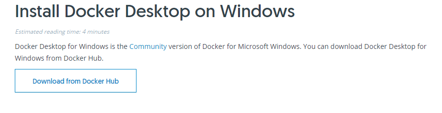 Install Docker Windows