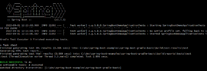 Gradle test task