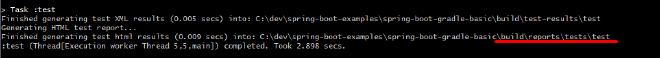 Gradle test report