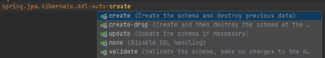 Spring Database Create